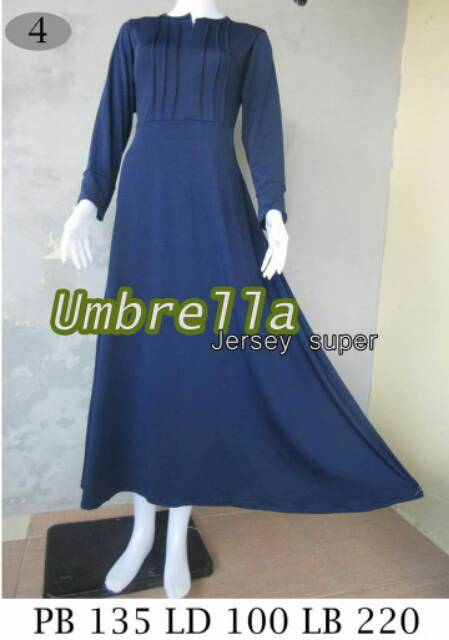 Gamis jersey super / gamis polos umbrella / jersey wanita terbaru / bahan tebal