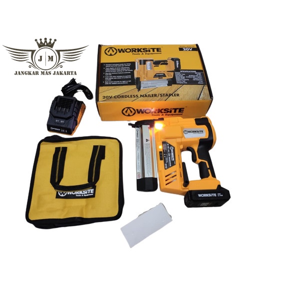 

JKM GA18 Air Nailer Gun Staples Angin Pneumatic Stapler 2 Fungsi Worksite