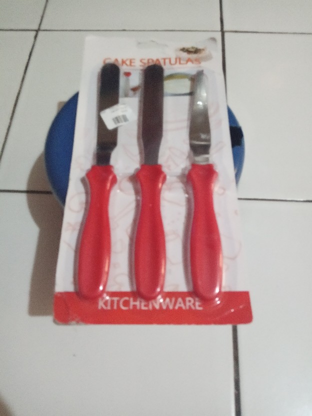 [pumao] 3pcs / Set Spatula Stainless Steel Untuk Mengaduk Krim Kue