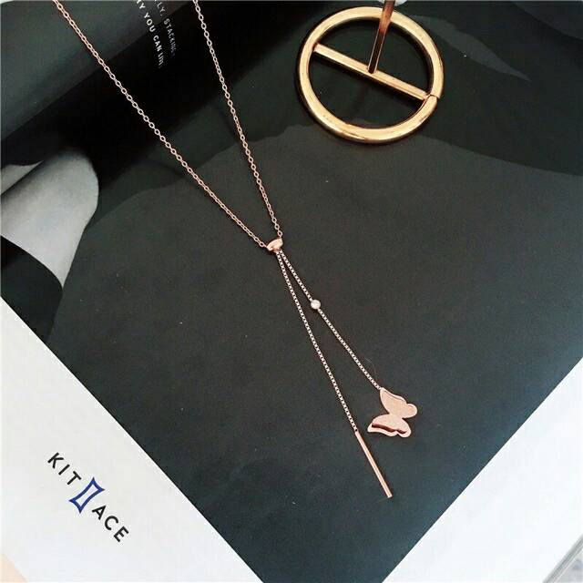 GG kalung Juntai Kupu kupu Titanium#KL
