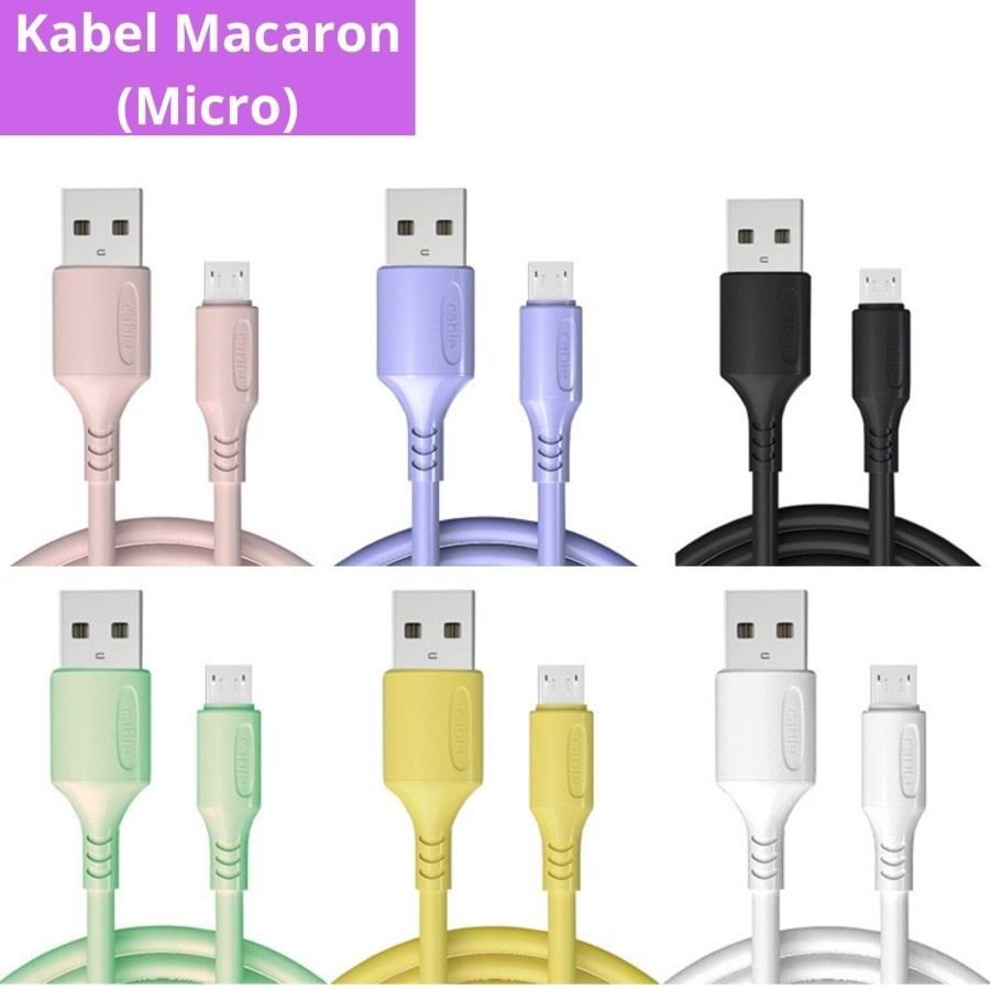 Kabel Data MACARON Micro V8 USB Type C Lightning Cable Charger