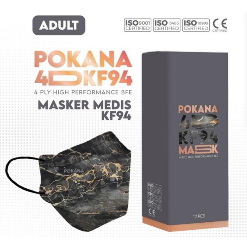 Masker Pokana 4D KF94/ Harga perpiece/ Eceran/ Satuan/ Bukan 1 box/ Masker Medis/ Pokana