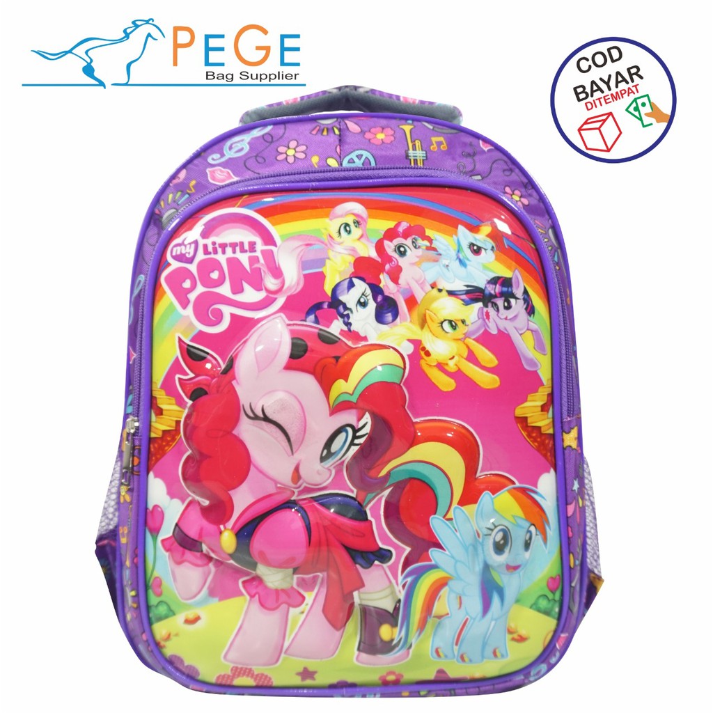 Pege 8823 - Tas Anak embos - TAS RANSEL SEKOLAH ANAK KARAKTER LED ANAK SD FIBER EMBOS TIMBUL