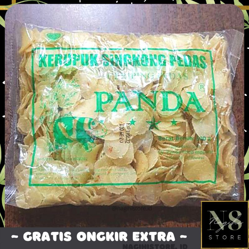 ✨NAGIHI✨  KERUPUK SINGKONG PEDAS MEREK PANDA/ KRUPUK PEDAS MENTAH