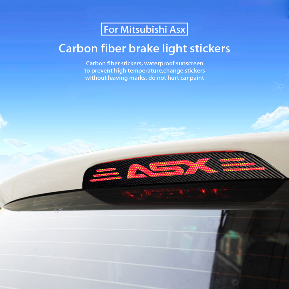 Stiker Lampu Rem Bahan Karbon Fiber Untuk Mitsubishi Asx 2011-2015