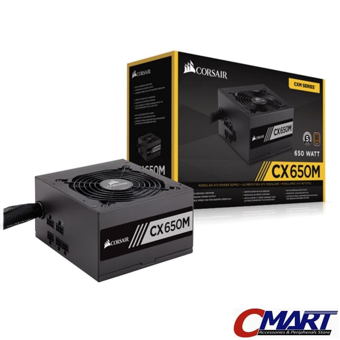 TERMURAH  Corsair CXM Series CX650M PSU ATX Power Supply Gaming 650W 650 watt