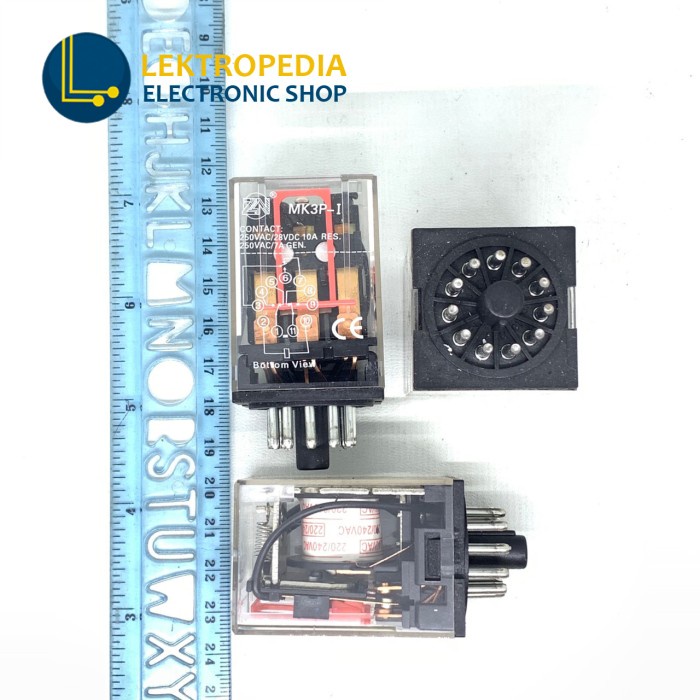 Relay 11p Bulat AC 220v MK3p 220 11 pin kaki 11pin