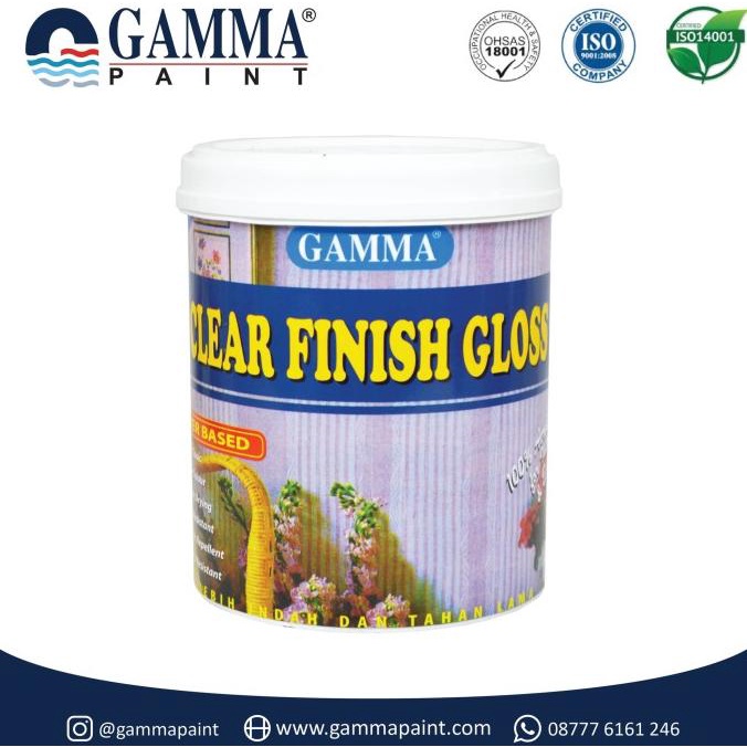 CLEAR FINISH GLOSS - Cat Proteksi Coating Tembok Clear Water-based 1L