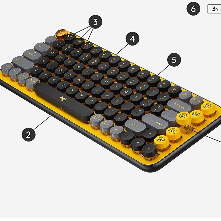 New Keyboard WIreless | Logitech Keyboard POP Keys - Yellow ( Original Garansi Resmi 2 Tahun)