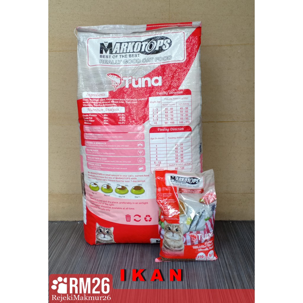 Makanan Kucing Cat Food Markotops Kitten dan Adult Repack 800gr