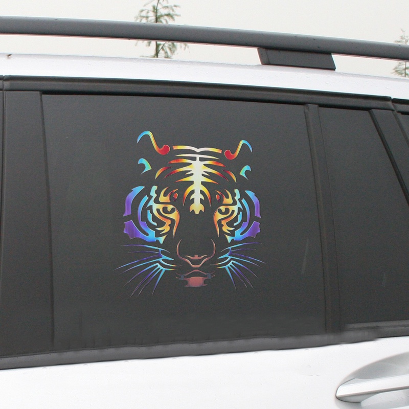 Stiker Motif Kepala Harimau Anti Air Untuk Kaca Jendela Mobil