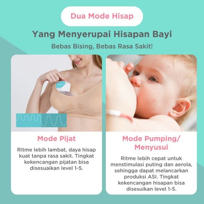 Mooimom Handsfree Electric Breastpump/pompa asi elektrik A02823