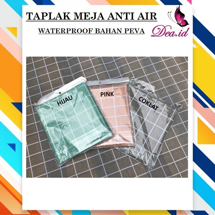 [DEASHOP] TAPLAK MEJA WATERPROOF TAPLAK MEJA ANTI AIR MOTIF KOTAK KOTAK BAHAN PEVA