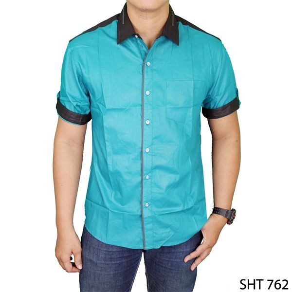 Stylish Shirts Design For Men Katun Hijau – SHT 762