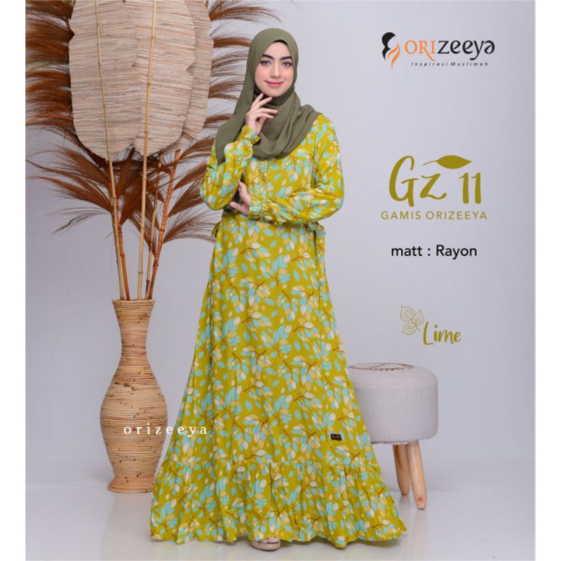Gamis Orizeeya GZ 11 katun rayon/homedress katun rayon
