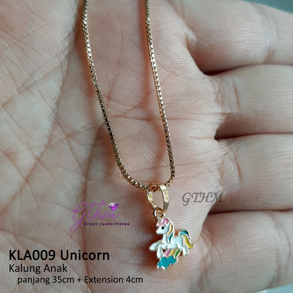 xuping gthm kalung anak mewah imut lucu perhiasan imitasi pengganti emas asli lapis emas 18k unicorn