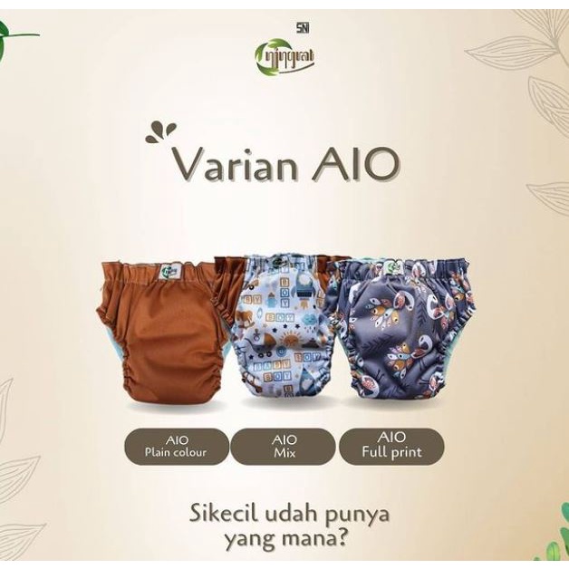 NINGRAT Clodi AIO Pull UP Pants Size Reguler atau Jumbo Celana Popok Kain Pampers Cuci Ulang Cloth Diaper Training Pants