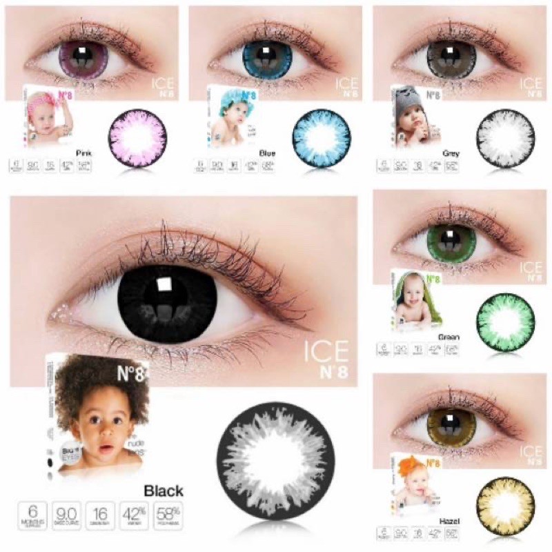 ready - softlens no8 ice -- kontak lensa ice no 8 dm 16mm