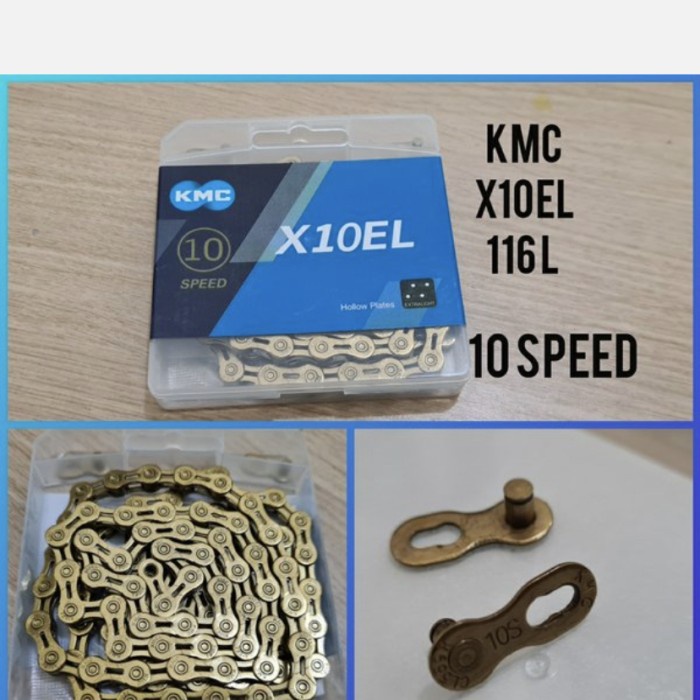 NEW***Rantai KMC X 10 EL 10 Speed Gold edition Hollow plates