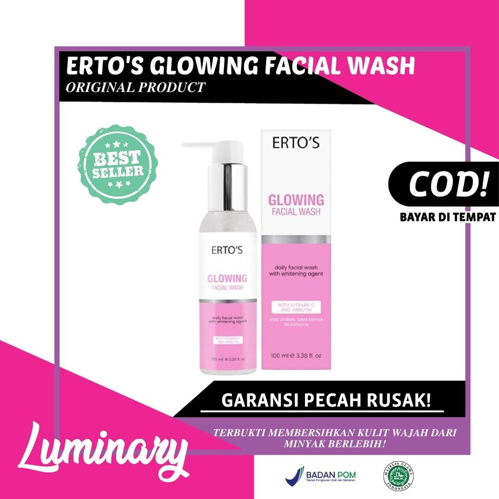 ERTOS GLOWING FACIAL WASH SABUN PEMBESIH MUKA ORIGINAL BPOM