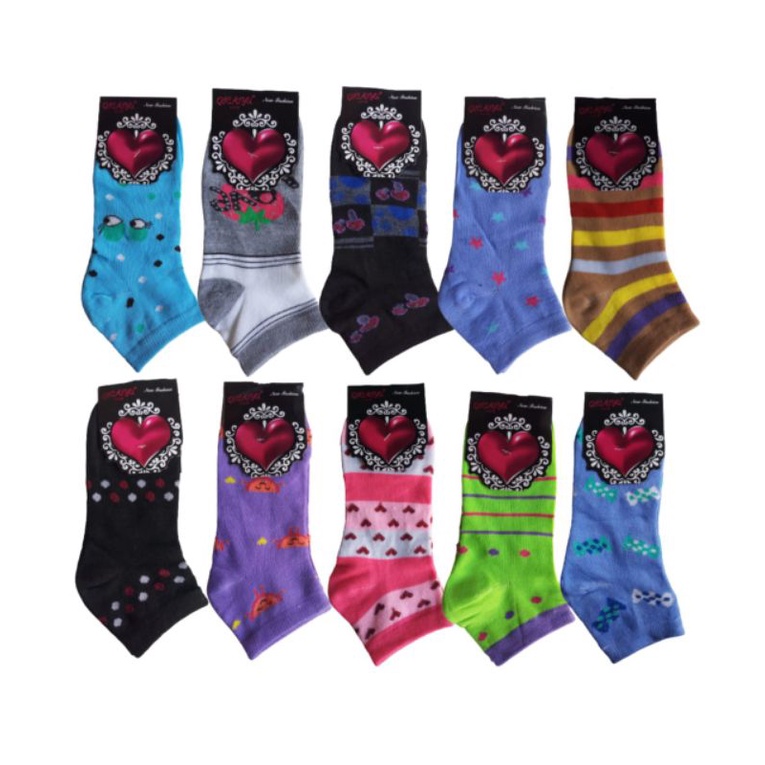 (RANDOM) 3 PASANG KAOS KAKI MK LOVE MOTIF /KAOS KAKI PENDEK SEMATAKAKI/KAOS KAKI IMPORT/KAOS KAKI DE