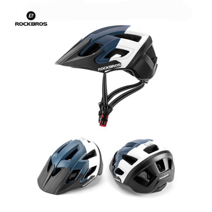 Helm sepeda Rockbros TS39 bicycle helmet 3 warna biru putih hitam