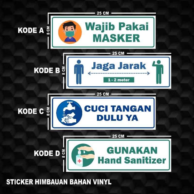 STICKER WAJIB MAKE MASKER / STIKER JAGA JARAK