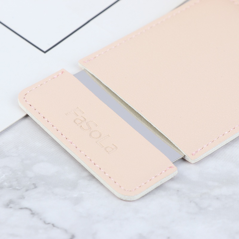Cermin Saku Mini Bahan Kulit PU Anti Pecah Untuk Kosmetik