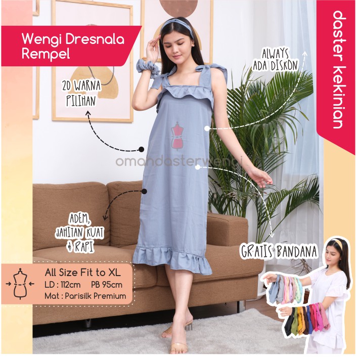 Baju Dres / Dress Mini Wanita Kekinian Casual Ruffle Dress Pendek Sexy Wanita Rempel Susun R4