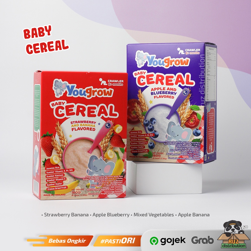 Yougrow Baby Cereal 160gr 6M+ Sereal Bayi Bubur Bayi You Grow