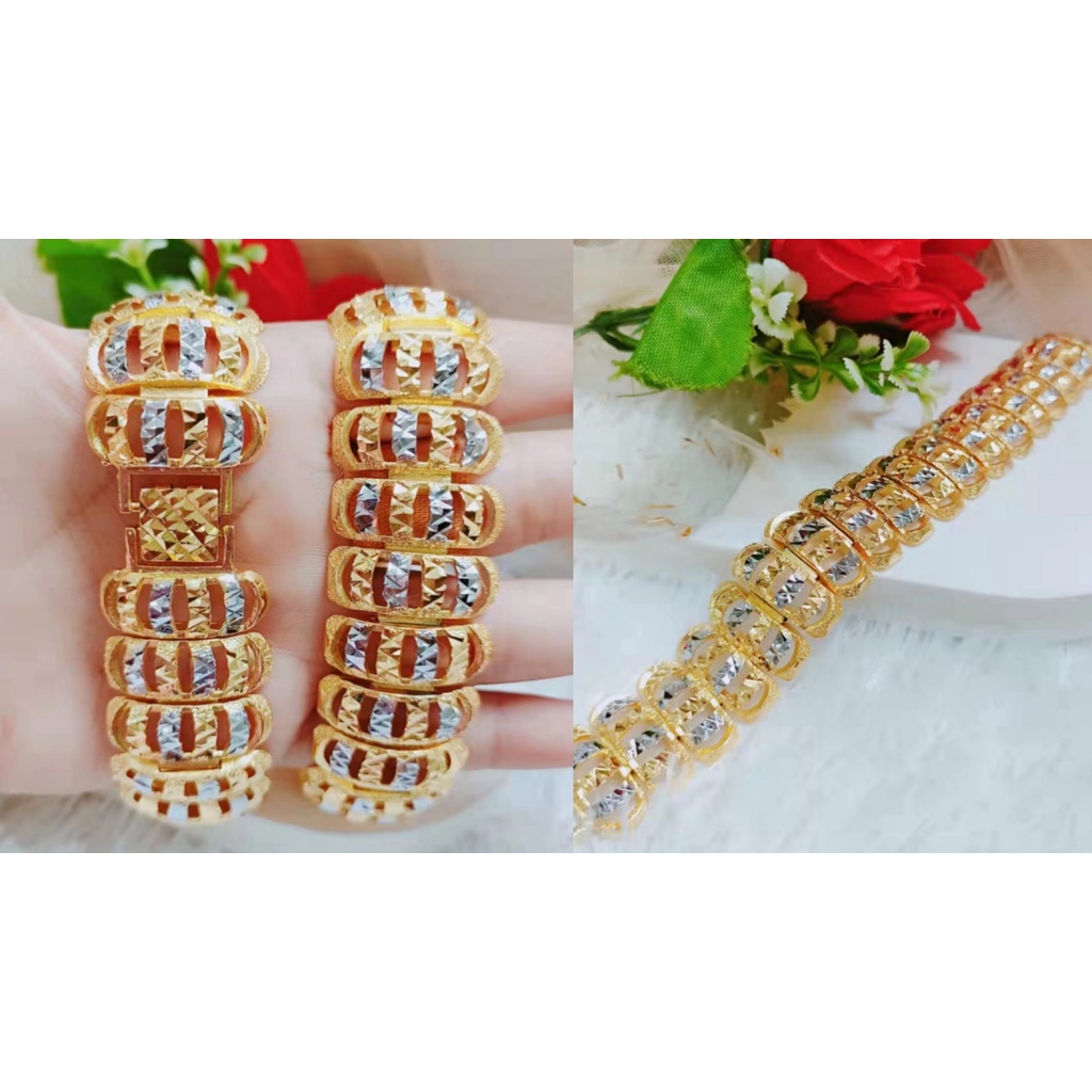 Gelang Xuping Rantai Kombinasi Lapis Emas 24k Perhiasan 1230.1231