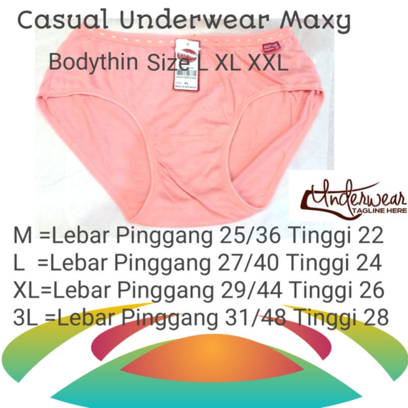 CELANA DALAM WANITA BODYTHIN MAXY KATUN LEMBUT TEBAL