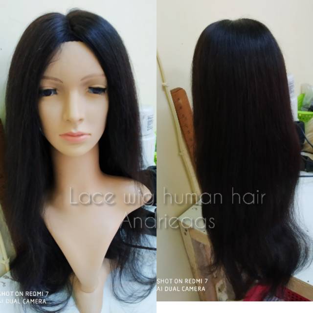Wig human hair wig rambut asli lace wig