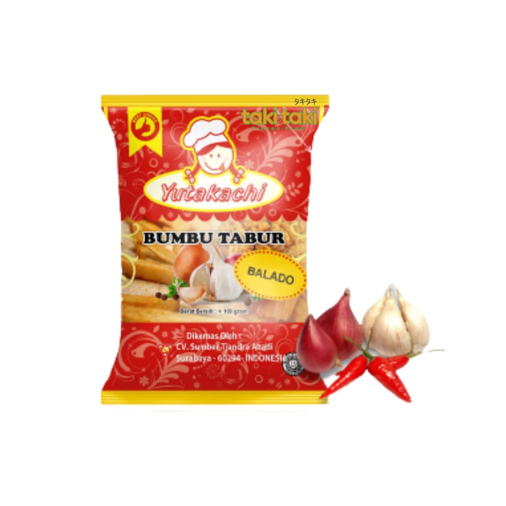 

Yutakachi Balado, Bumbu Tabur Praktis, Bumbu Tabur rasa Balado kemasan 100gram