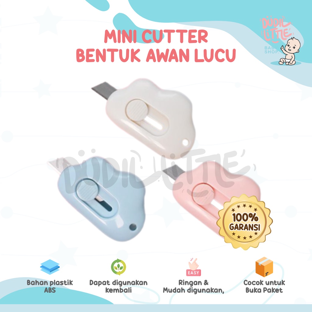 

Cutter Mini Bentuk Awan Pisau Pemotong Mini Lucu Cutter Kertas Ukuran Mini Cutter Bentuk Karakter Awan Warna Pastel