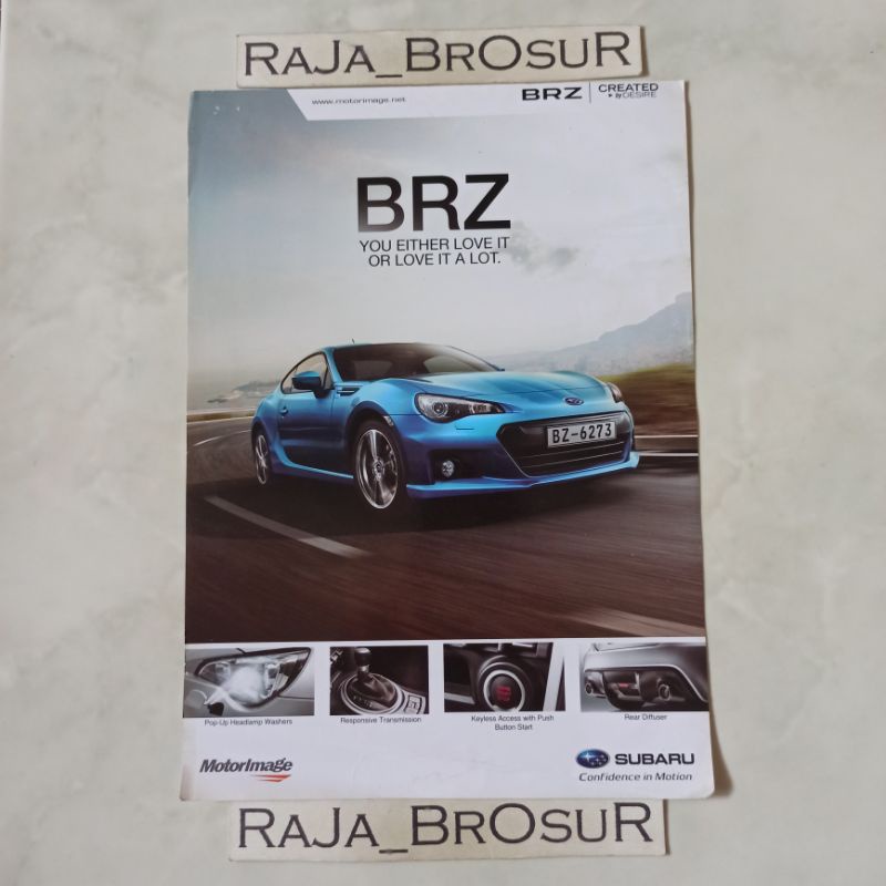 Poster brosur katalog flyer Subaru BRZ 2013