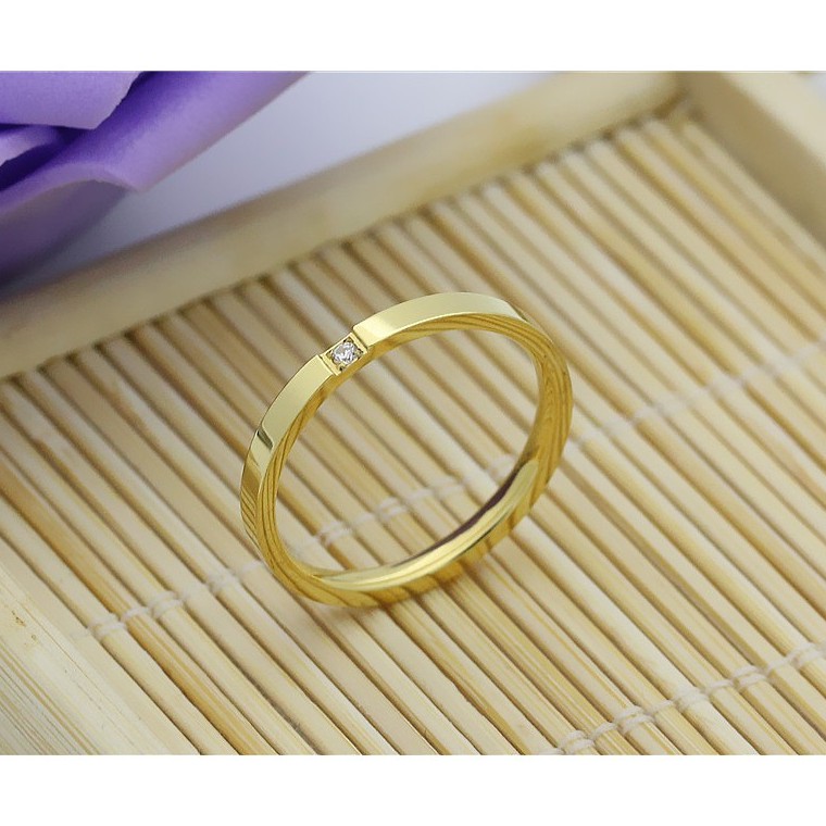 Cincin Titanium Mini Korea Wanita Fashion CK003 warna gold elegant simple warna gold