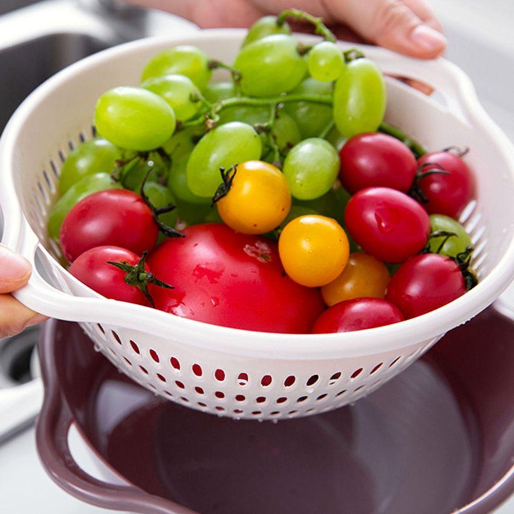 [Elegan] Saringan Cuci Buah ​ 6pcs Set Gadget Dapur Mangkok Tiris Pembersih Sayuran Mencuci Colander