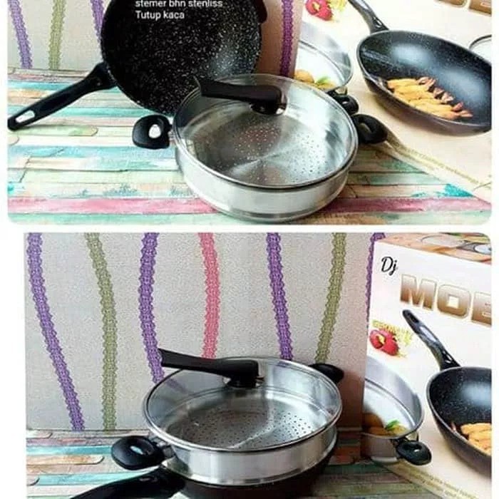 PANCI PENGGORENGAN WAJAN STEAMER MOEGEN WOK GERMANY MARBLE TEBAL - PM