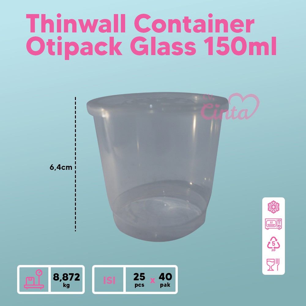 Jual Thinwall Cup Puding 150ml Gelas Plastik Oti Pack Wadah Tempat Puding Indonesiashopee 0571