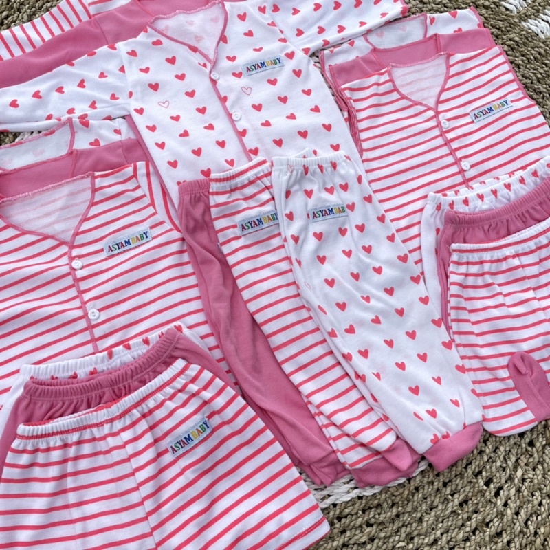 PROMO 7.7 18PCS Baju Bayi Perempuan Baju Bayi Pink Baju Bayi Baru Lahir Baju Bayi Newborn Celana Bayi Atasan Bayi DNW BABY