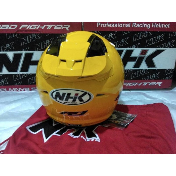Excelent NEW Helm NHK R1 Solid Yellow Kuning