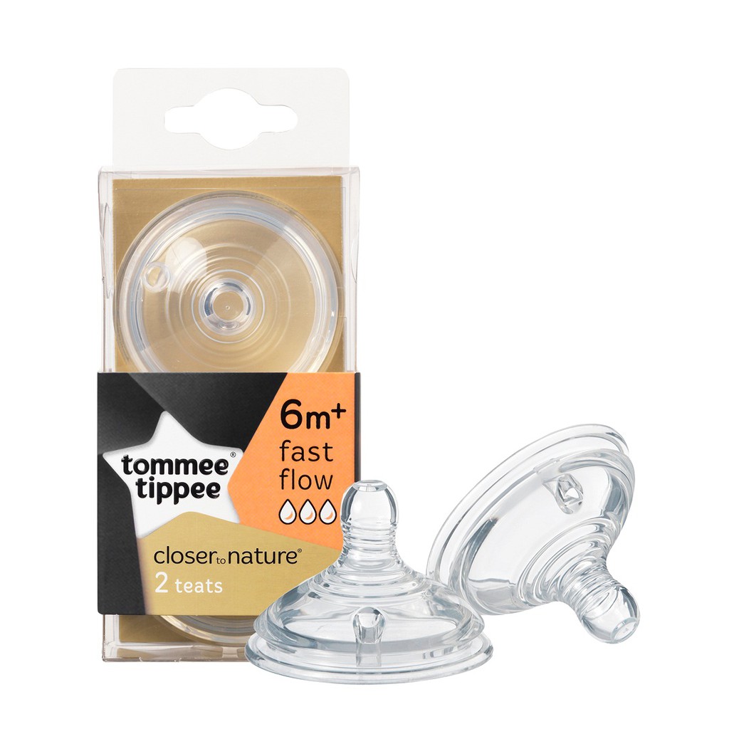 Tommee Tippee Nipple Isi 2 Close To Nature Fast Slow Teats 6m+