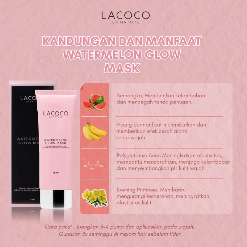 LACOCO Watermelon Glow Mask 75ml serum glowing lacoco