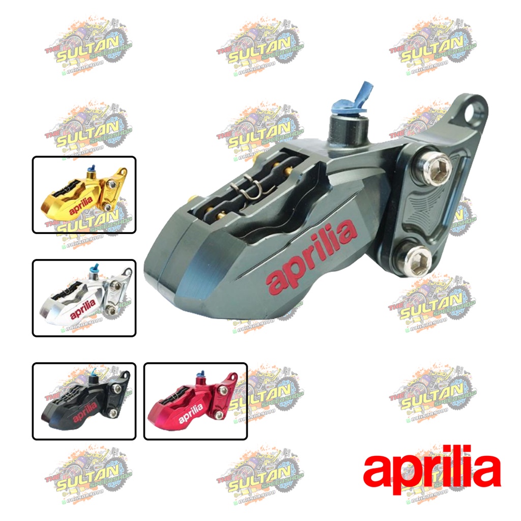 KALIPER REM CAKRAM DISC BRAKE DEPAN + BRACKET NMAX / JUPITER Z 4 PISTON 2 PIN APRILIA