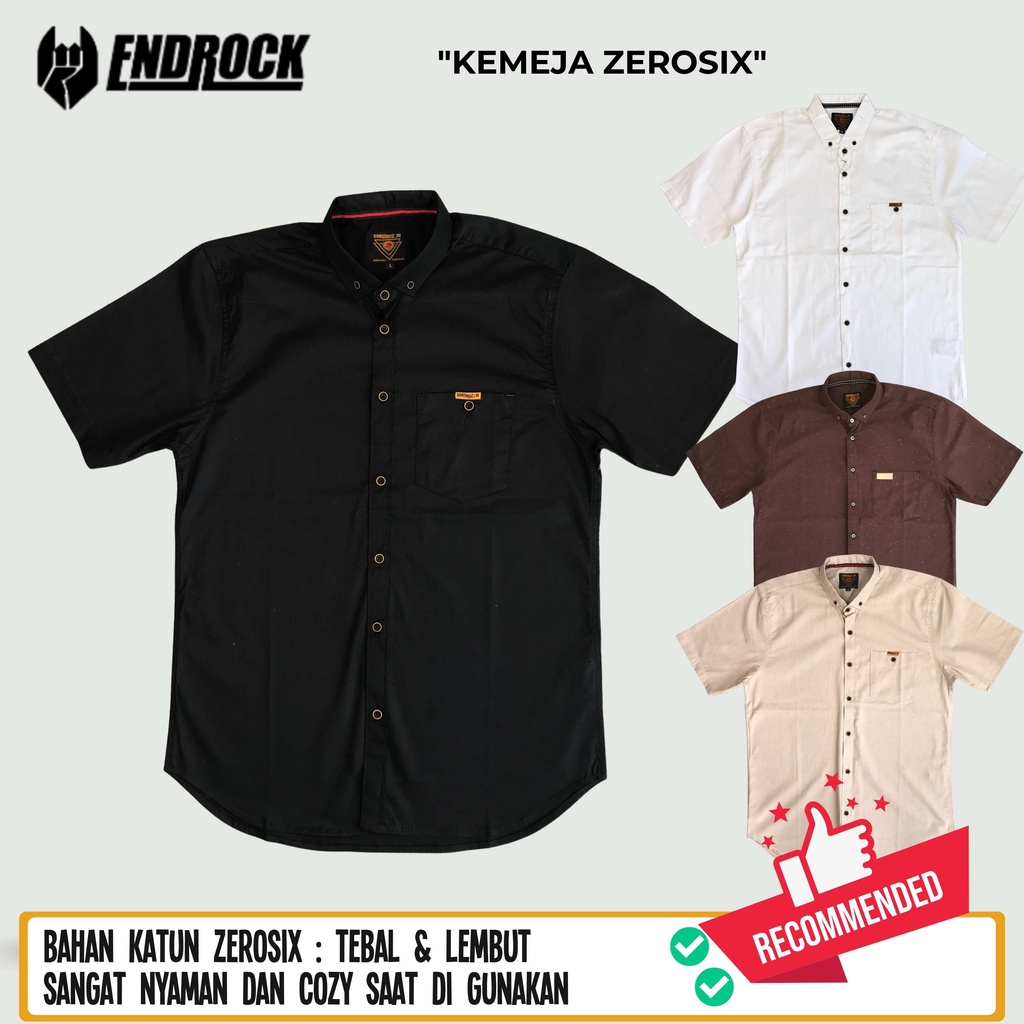 Original kemeja pria lengan pendek Zerosix