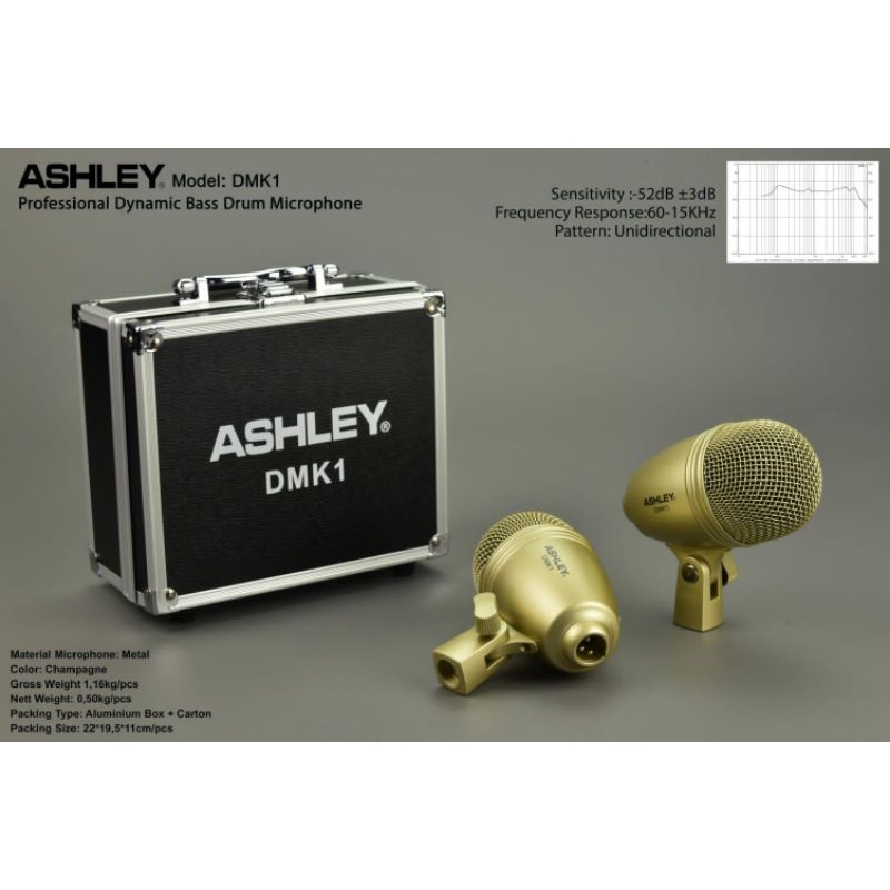 Mic drum ashley dmk1 dmk 1 kick bass original