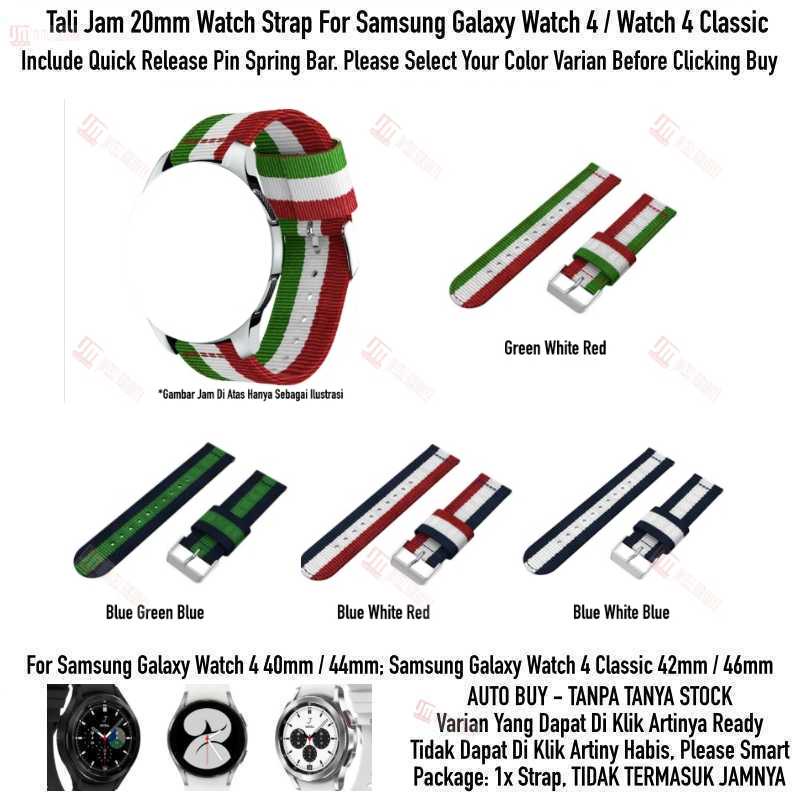 Tali Jam 20mm Watch Strap Samsung Galaxy Watch 4 / Classic - Nylon 3 Baris