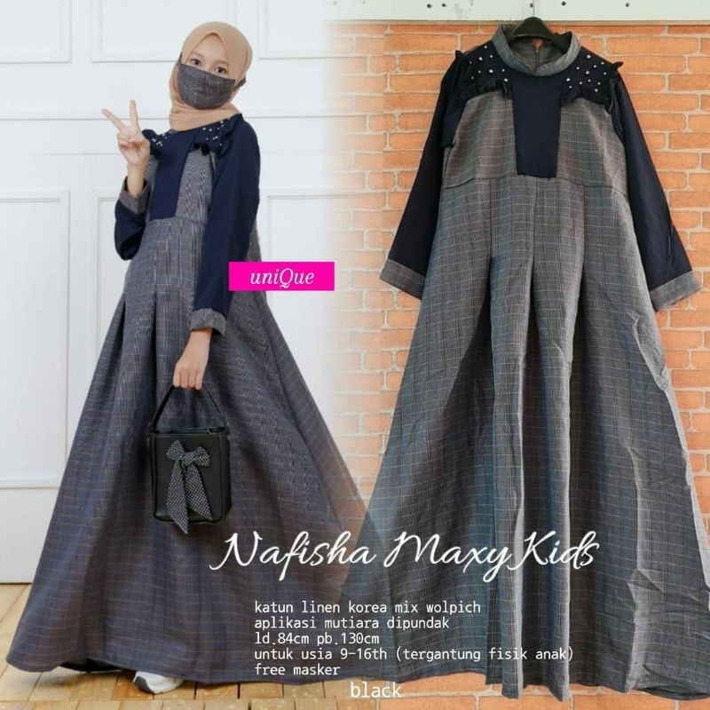 Nafisha maxi kids/ gamis anak/ gamis terbaru