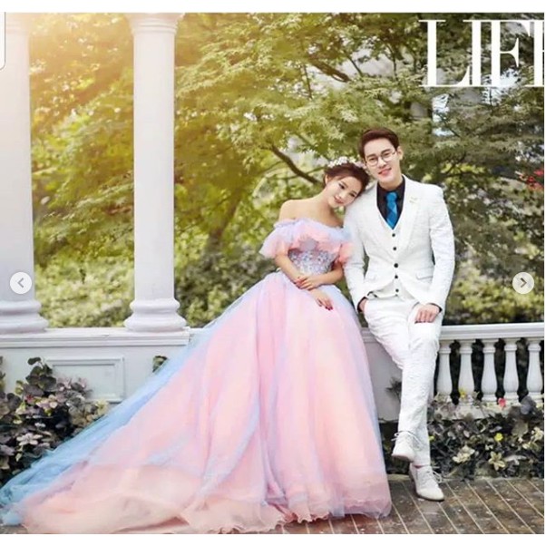 Gaun Wedding Bordir Pink